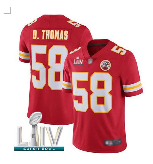 Men Kansas City Chiefs #58 D.Thomas Red Super Bowl LIV 2020 Stitched NFL Vapor Untouchable Limited Jersey